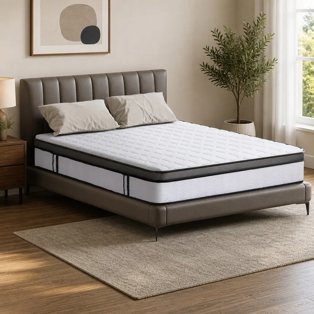 Queen Mattress 25cm Cool Gel Memory Foam Medium Firm Bonnell Spring Support Bed