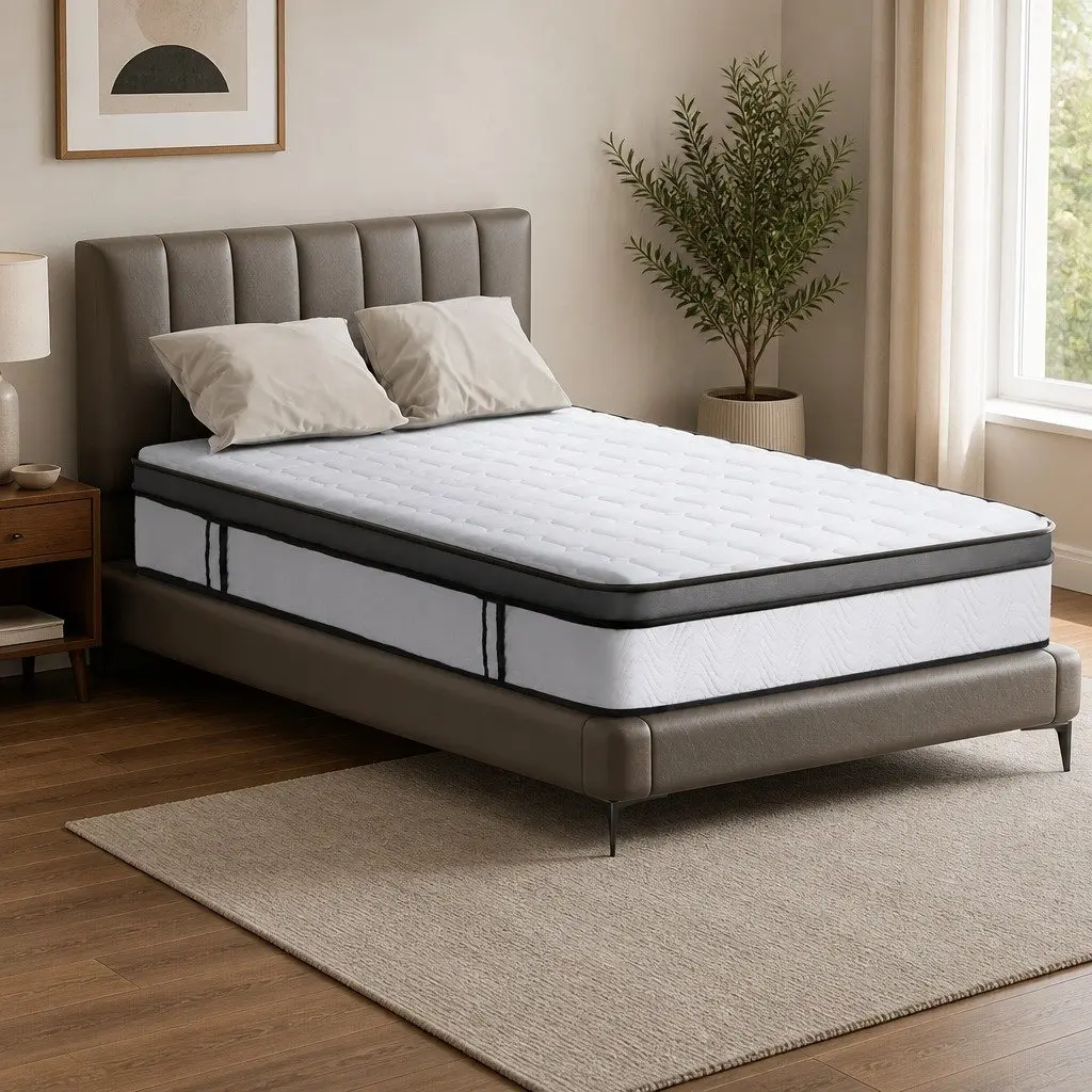 Single Mattress Cool Gel Foam 25cm Medium-Firm Bonnell Spring Support