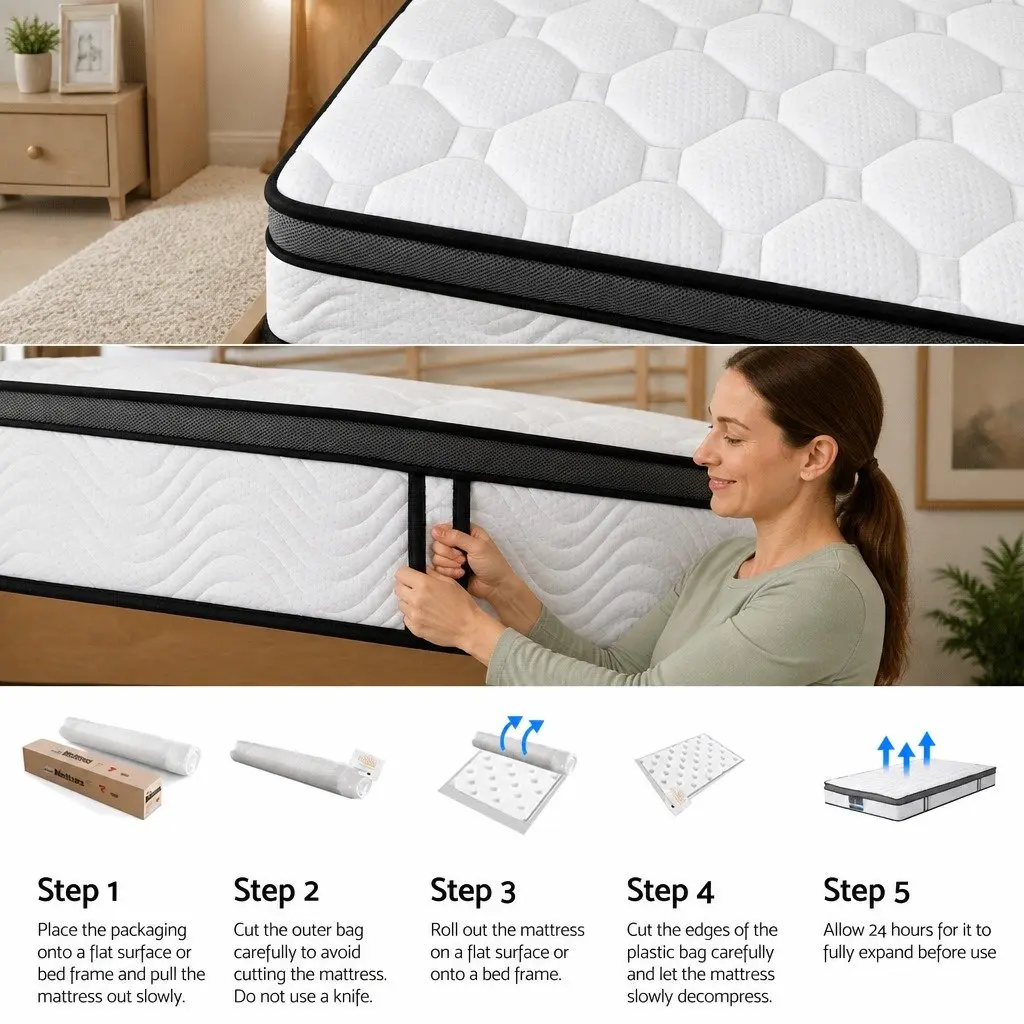 Single Mattress Cool Gel Foam 25cm Medium-Firm Bonnell Spring Support