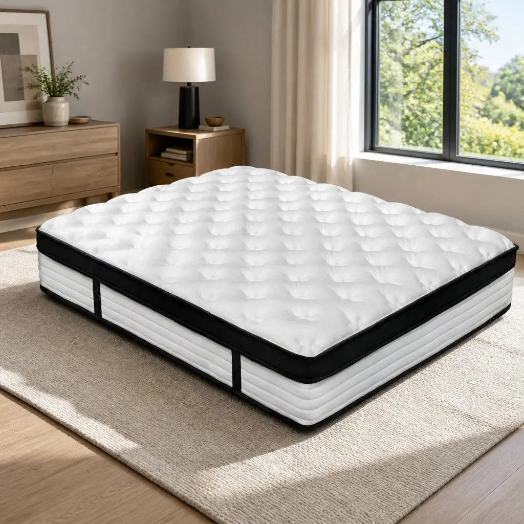 Double Mattress Plush Euro Top 31cm Medium Firmness Pocket Spring White
