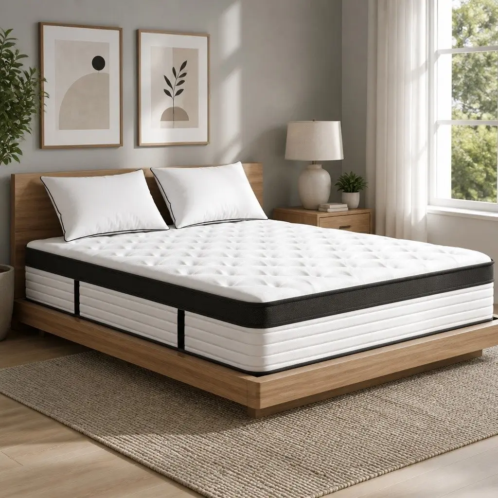 Queen Mattress Euro Top Plush 31cm Medium Firmness Pocket Spring
