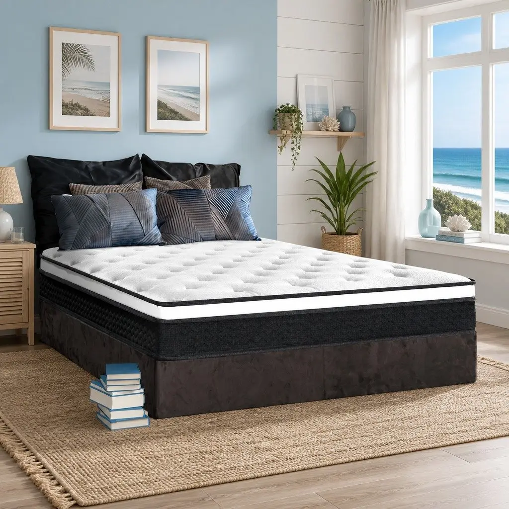 Double Mattress Medium Firm 21cm Euro Top Bonnell Spring Hypoallergenic