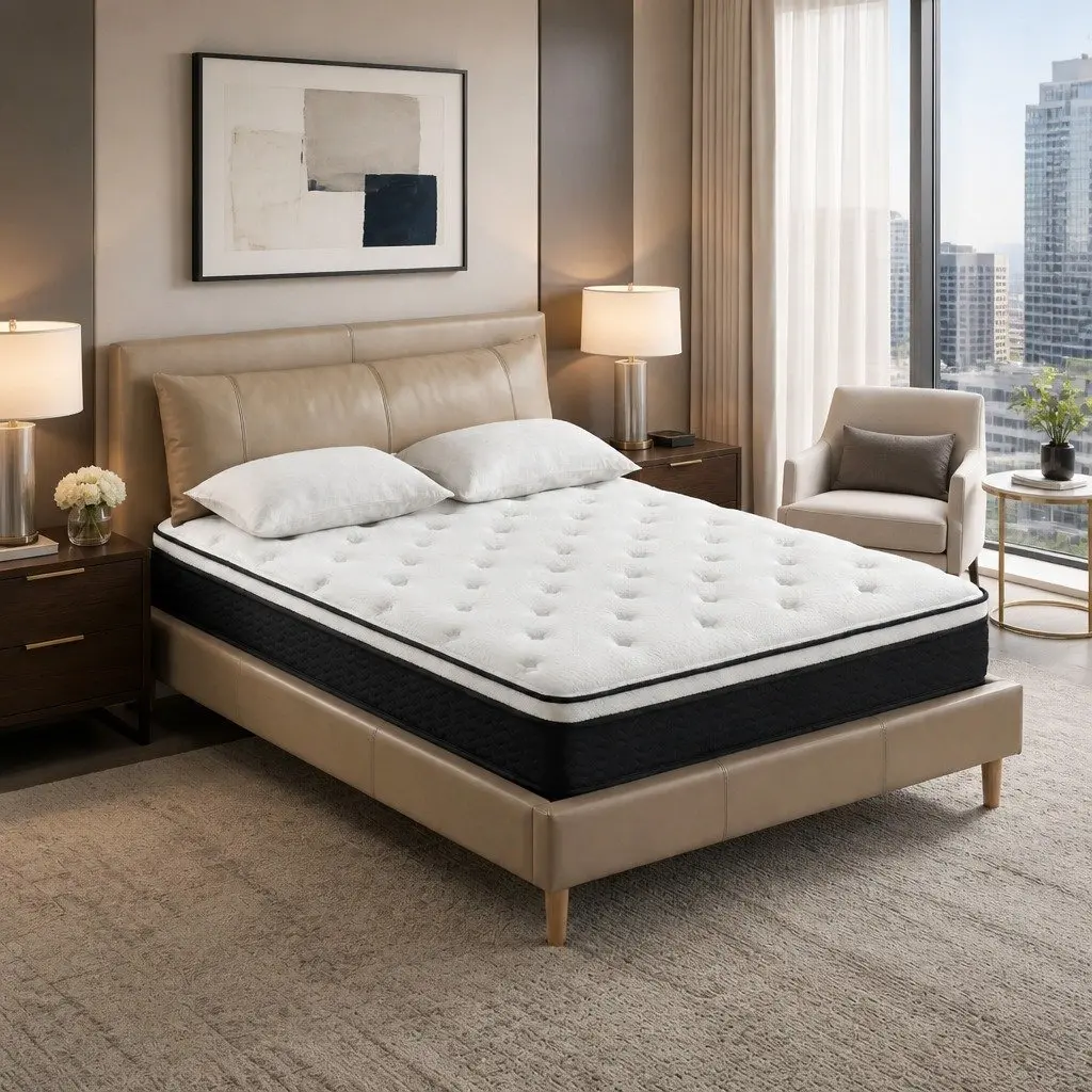 King Size Mattress Euro Top 21cm Bonnell Spring Firm Support Hypoallergenic