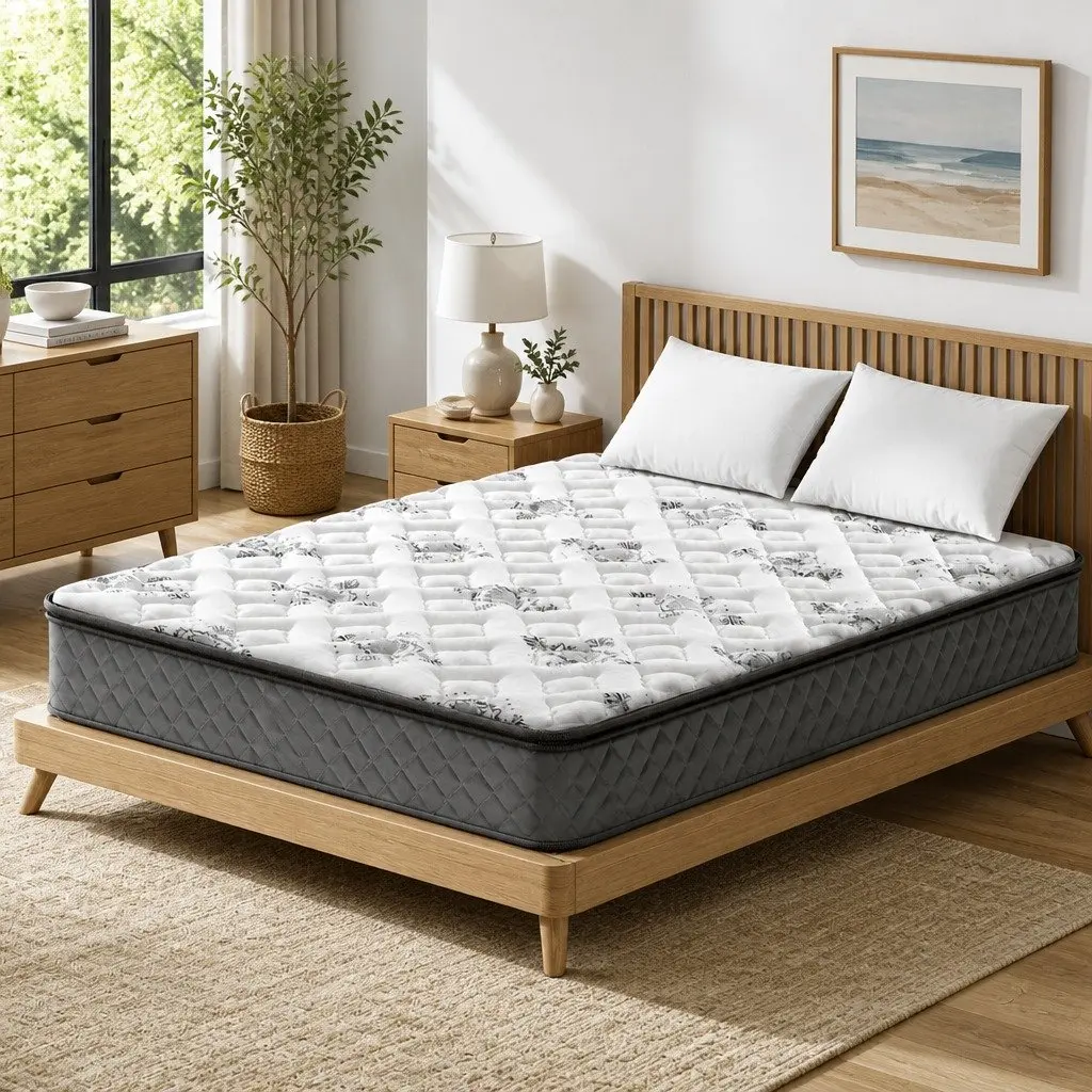 King Size Mattress Pillow Top 24cm Bonnell Spring Quilted