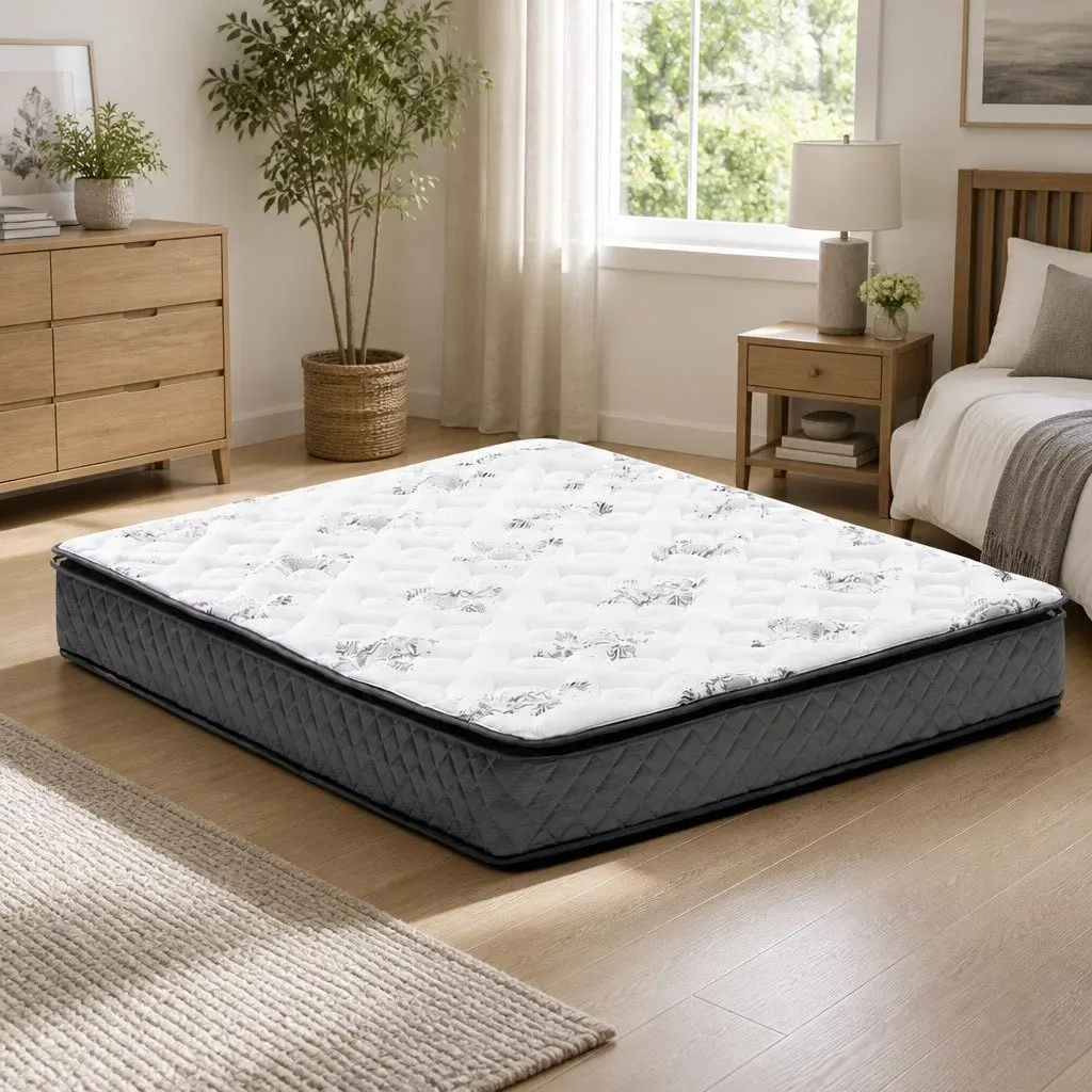 King Size Mattress Pillow Top 24cm Bonnell Spring Quilted