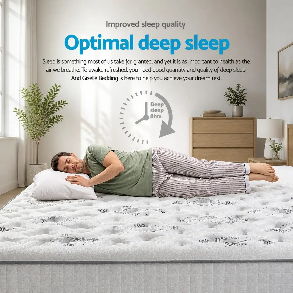 King Size Mattress Pillow Top 24cm Bonnell Spring Quilted