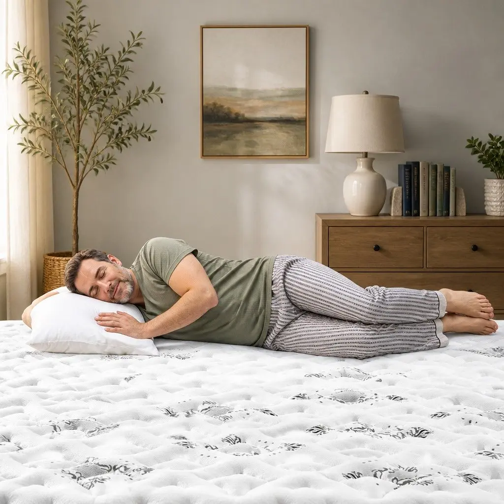 Queen Mattress Pillow Top 24cm Medium Firm Bonnell Spring Comfort Sleep Bed