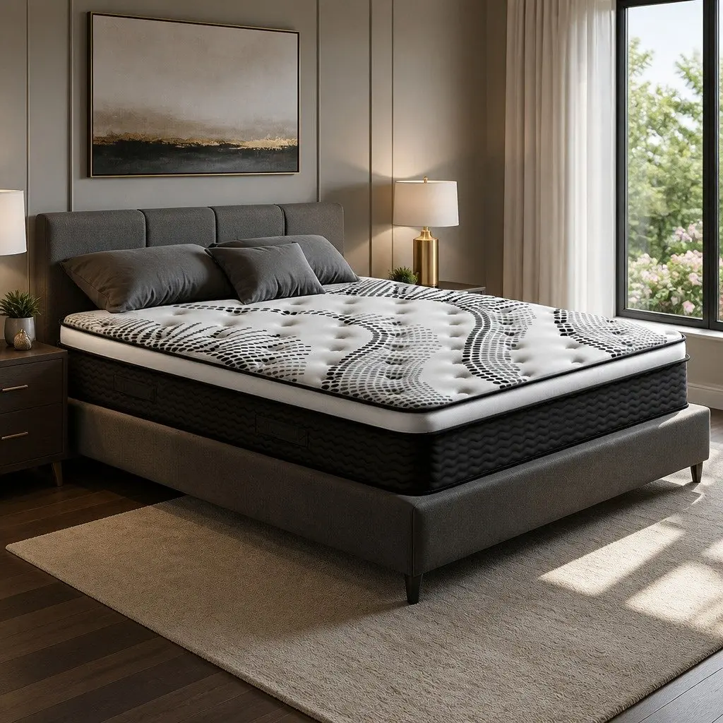 Queen Mattress 32cm Euro Top Pocket Spring Medium Firmness Bed Mattress