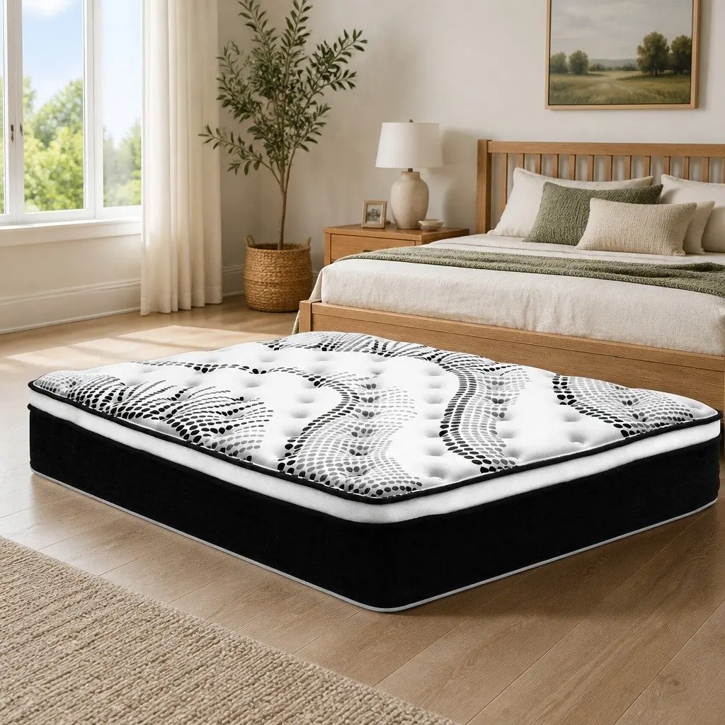 Queen Mattress 32cm Euro Top Pocket Spring Medium Firmness Bed Mattress