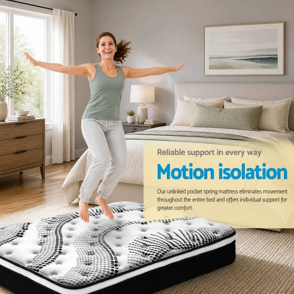 Single Mattress Euro Top 32cm Thick Medium Firmness Pocket Spring
