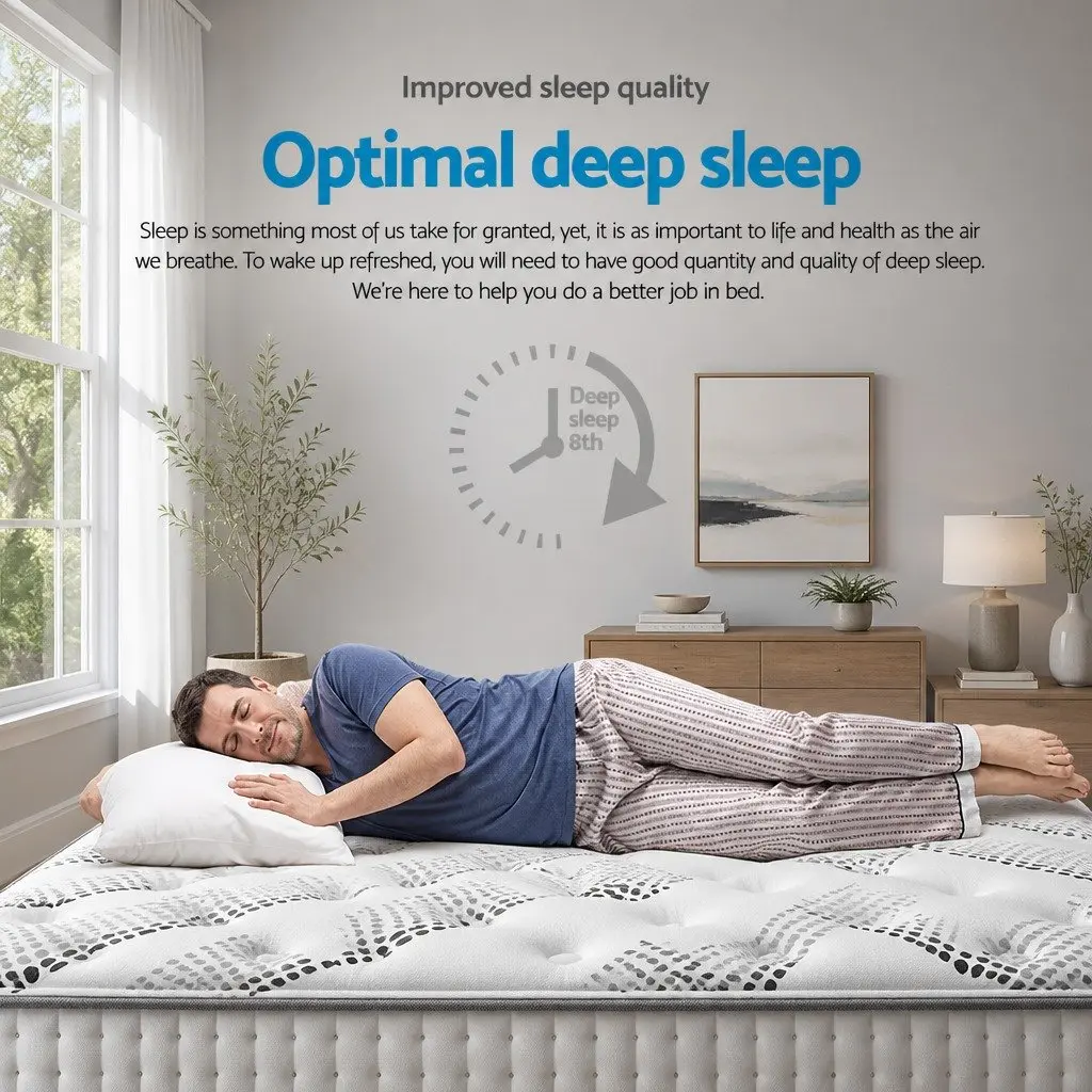 Single Mattress Euro Top 32cm Thick Medium Firmness Pocket Spring