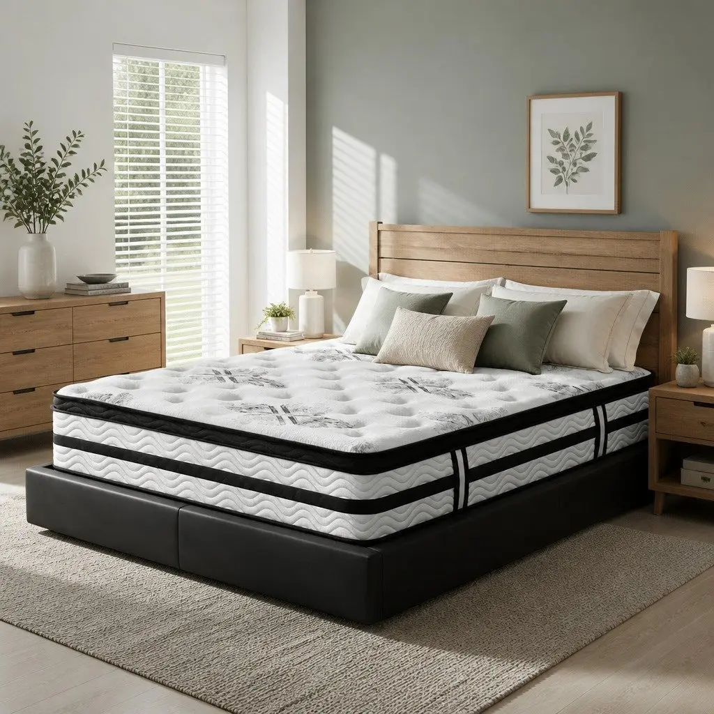 King Size Mattress Euro Top 34cm Pocket Spring Medium Firm Support