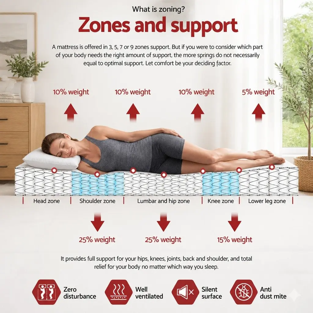 King Size Mattress Euro Top 34cm Pocket Spring Medium Firm Support