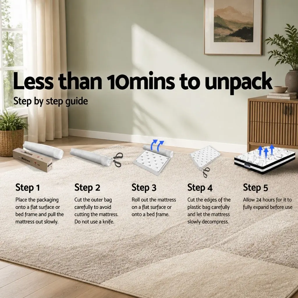 Super King Mattress Euro Top 34cm Pocket Spring Medium Firm Support