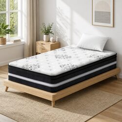 Single Mattress 34cm Euro Top Cool Gel Memory Foam Medium Firm Support