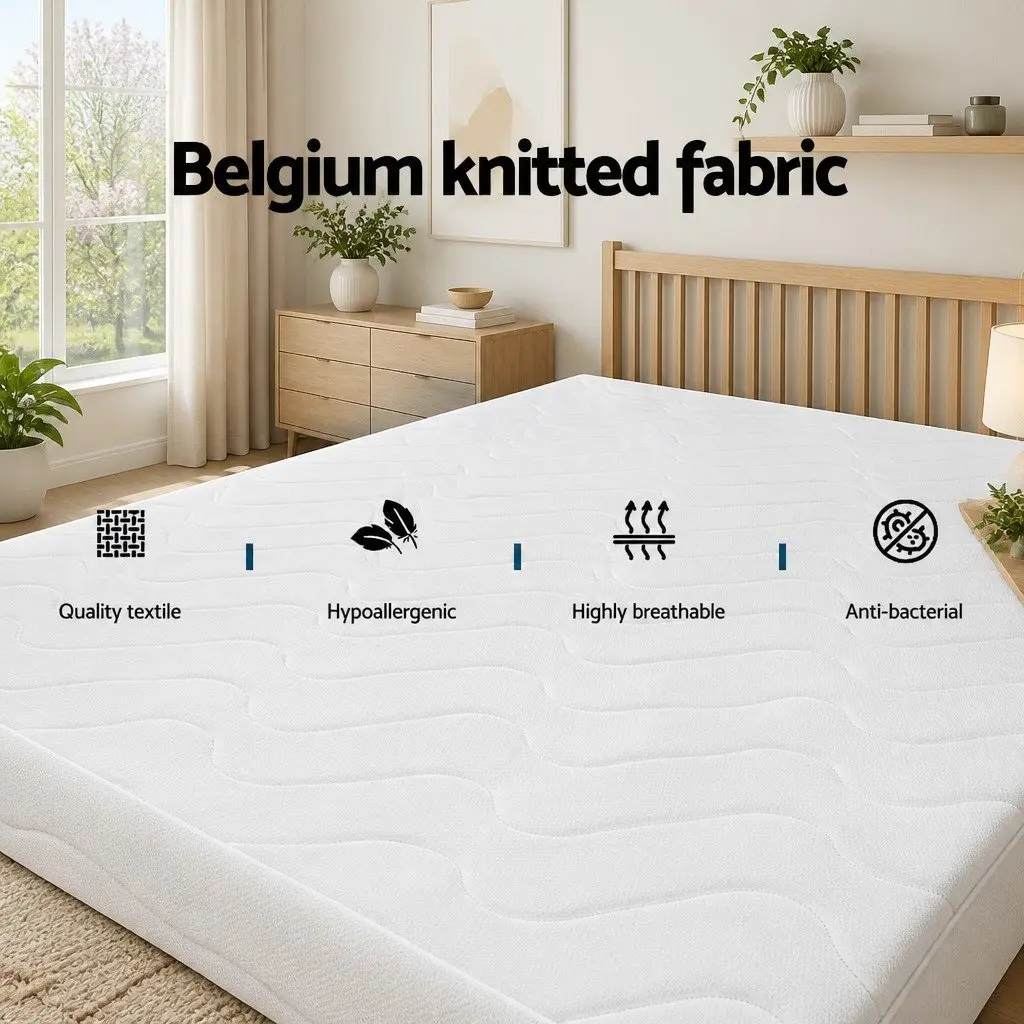 King Single Mattress Medium Firm 13cm Bonnell Spring Tight Top Quilted