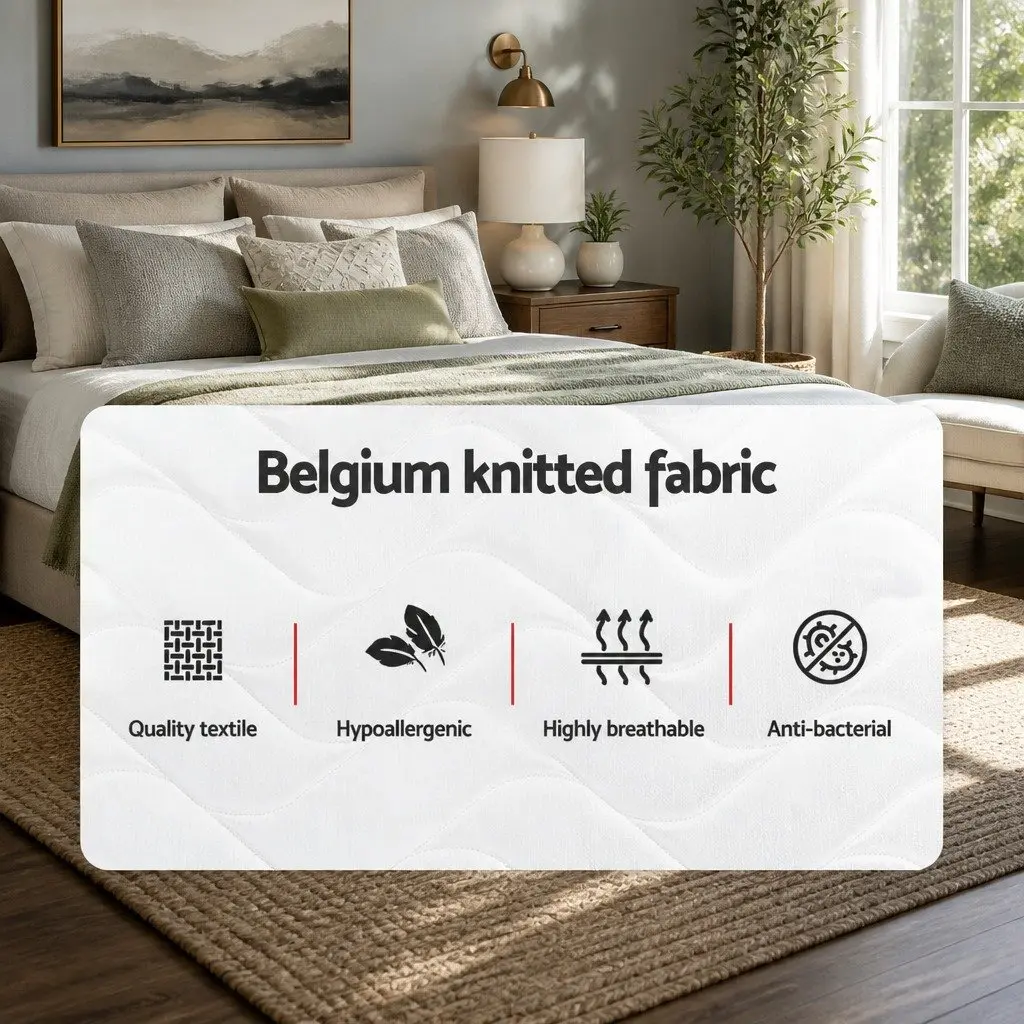 Double Mattress 13cm Medium Firm Bonnell Spring Tight Top Black White