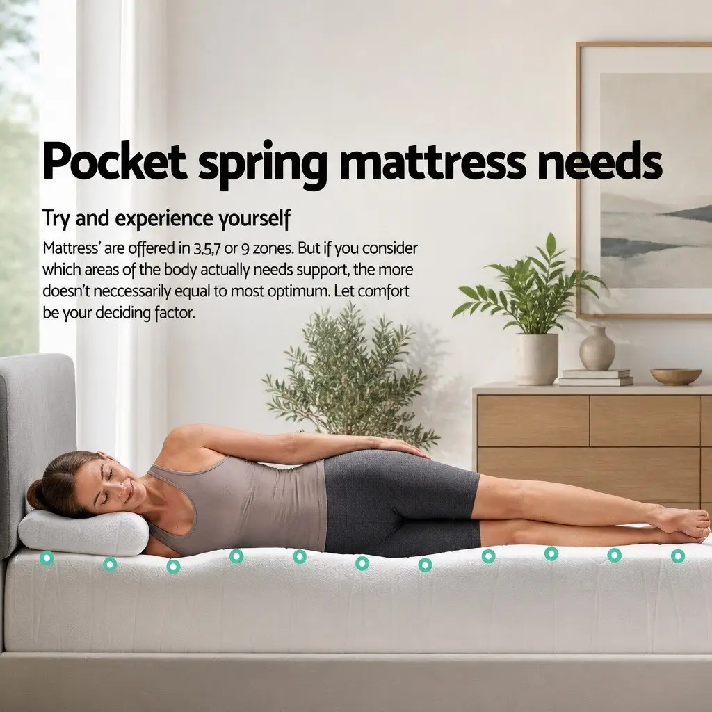Single Mattress 21cm Medium Firmness Hypoallergenic Pocket Spring White