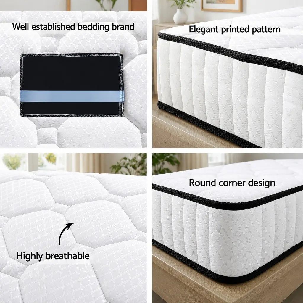Single Mattress 21cm Medium Firmness Hypoallergenic Pocket Spring White