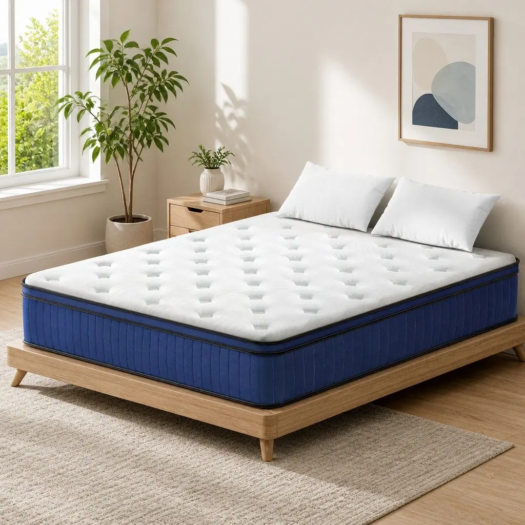 Queen Mattress 34cm Cool Gel Memory Foam 7 Zone Pocket Spring Euro Top Bed