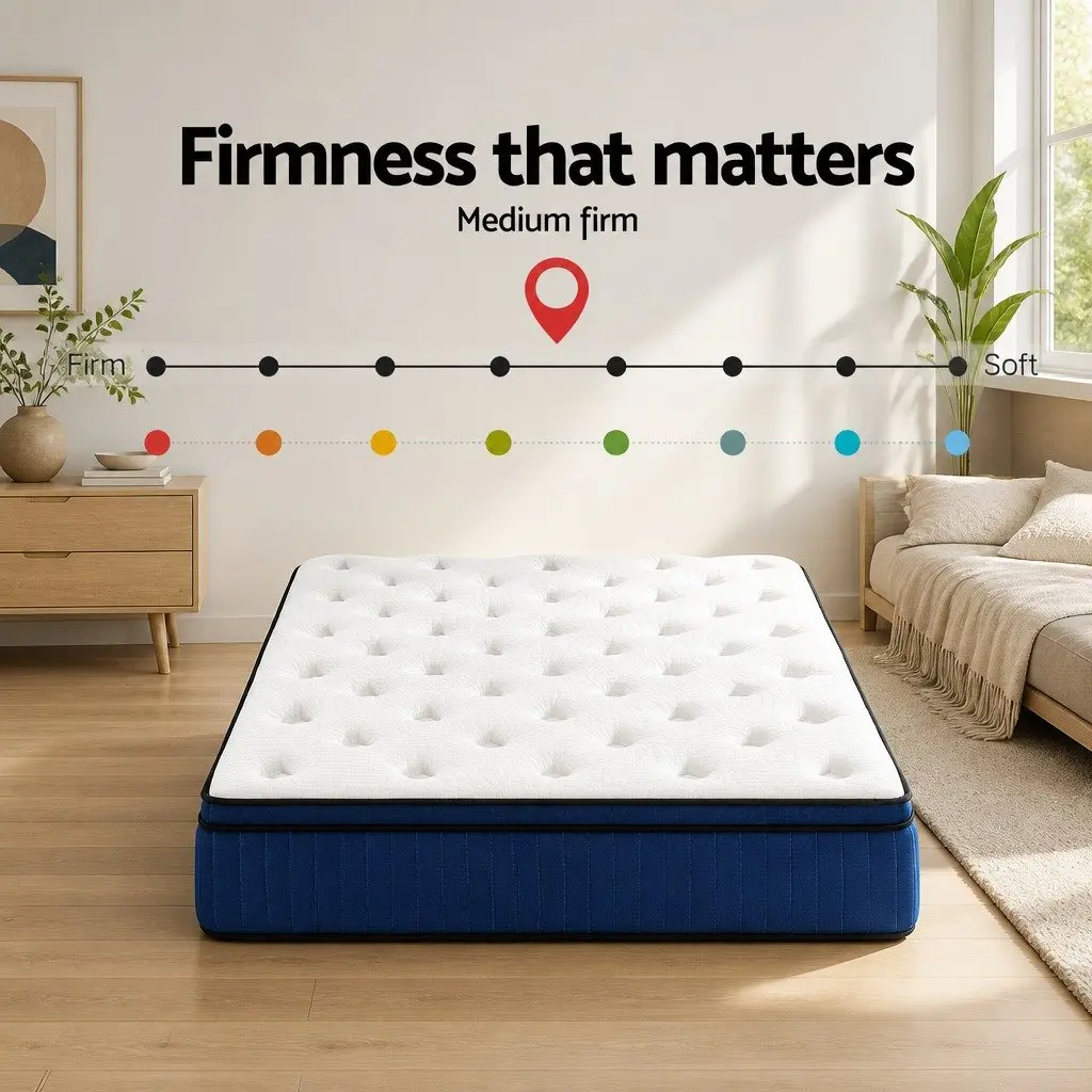 Queen Mattress 34cm Cool Gel Memory Foam 7 Zone Pocket Spring Euro Top Bed
