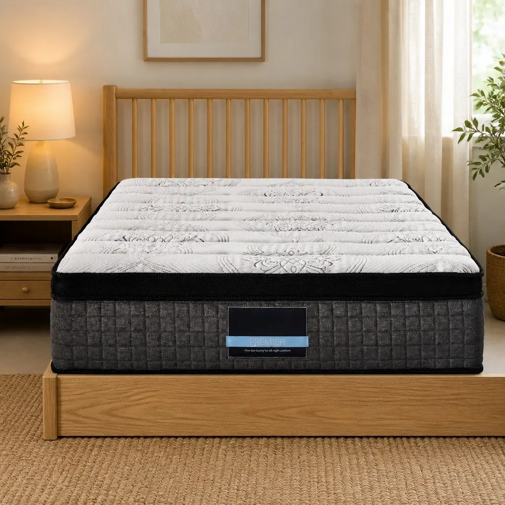 Double Mattress 34cm Latex Foam 9 Zone Pocket Spring Euro Top Medium Firm