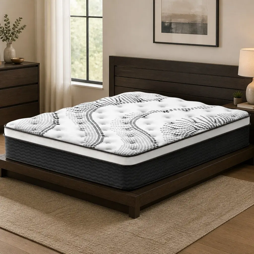 Super King Mattress Medium Firm 32cm Thickness Plush Euro Top Pocket Spring