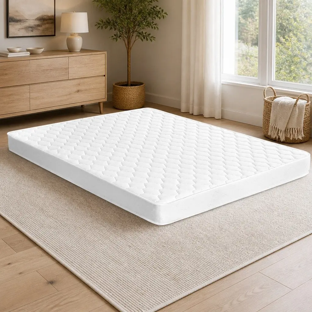 King Single Medium Firm Bonnell Spring Mattress 13cm Tight Top White