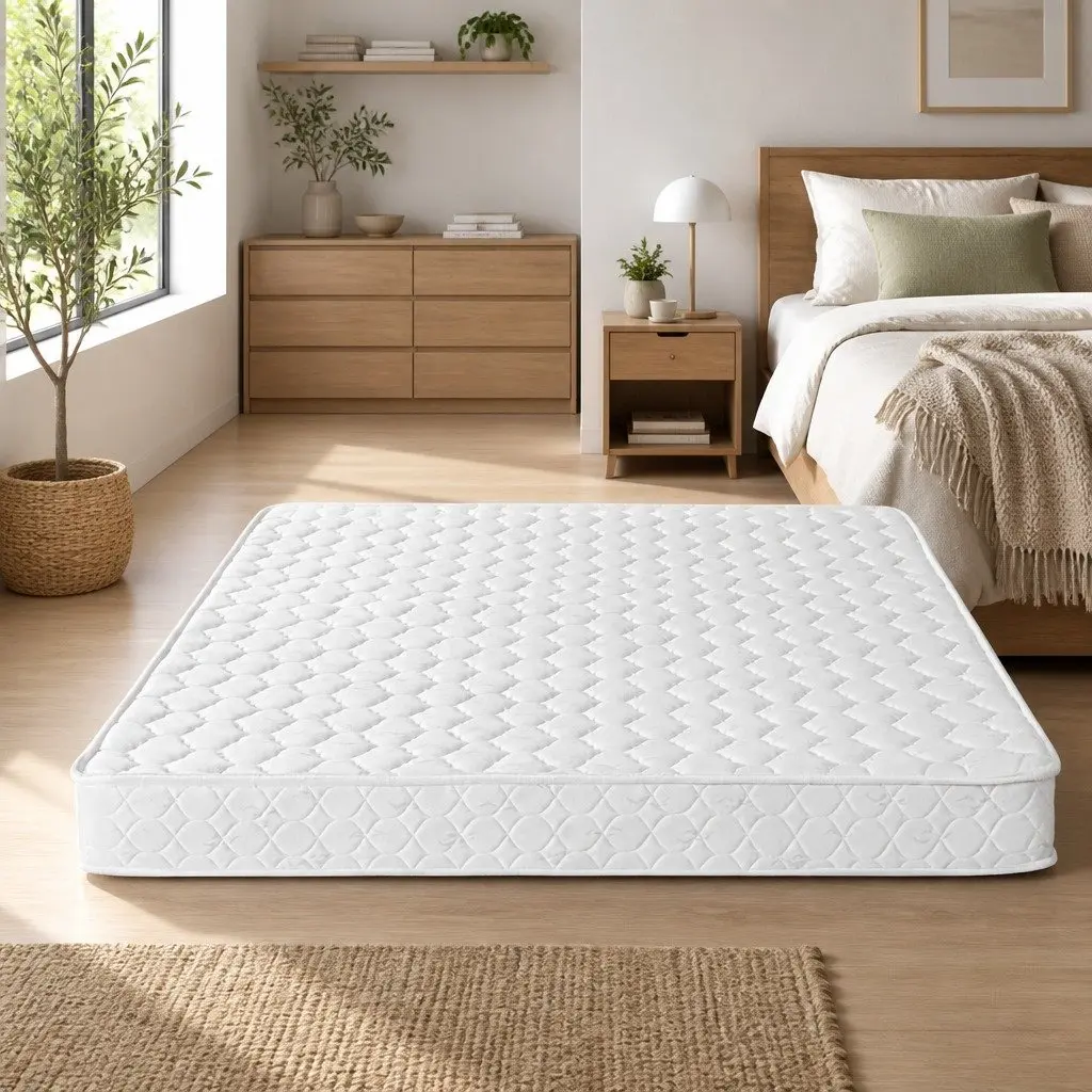 King Single Medium Firm Bonnell Spring Mattress 13cm Tight Top White