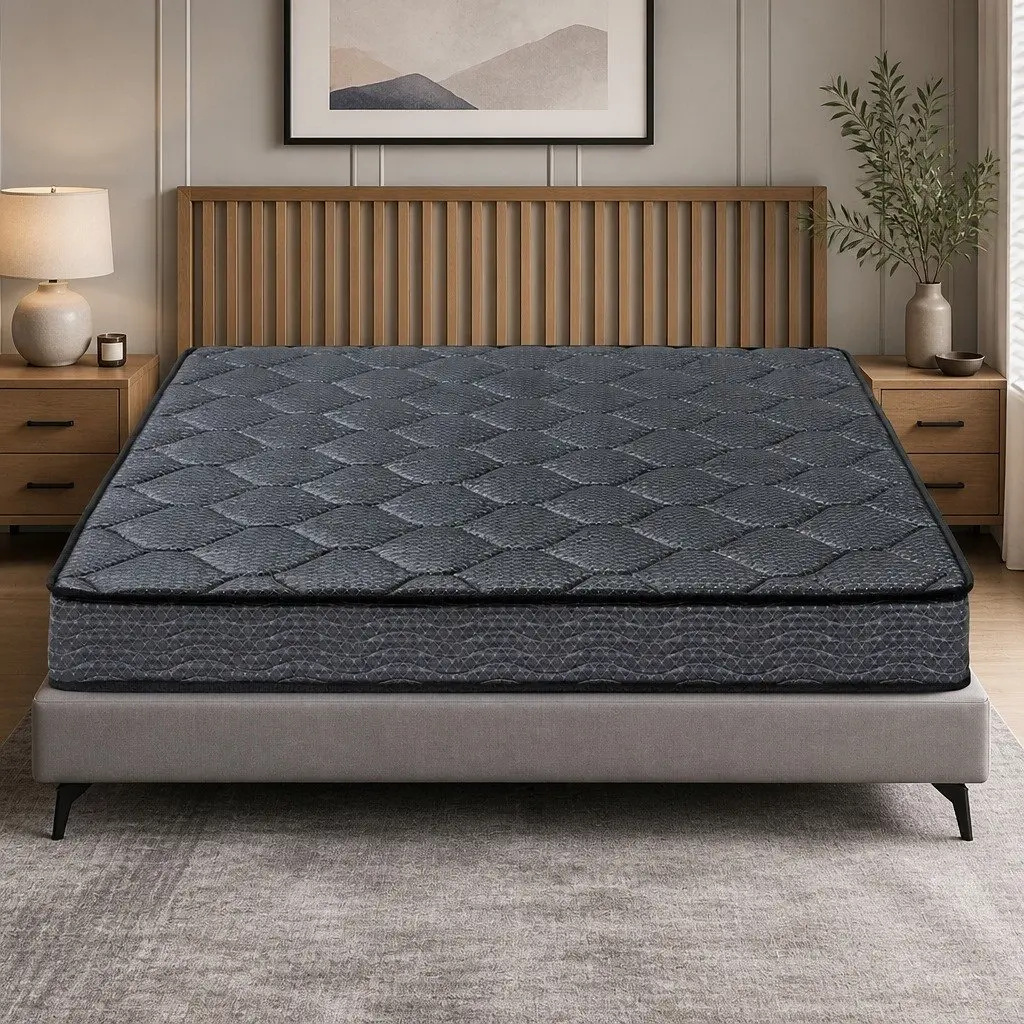 Double Mattress Tight Top Medium Firm 16cm Bonnell Spring Foam Grey