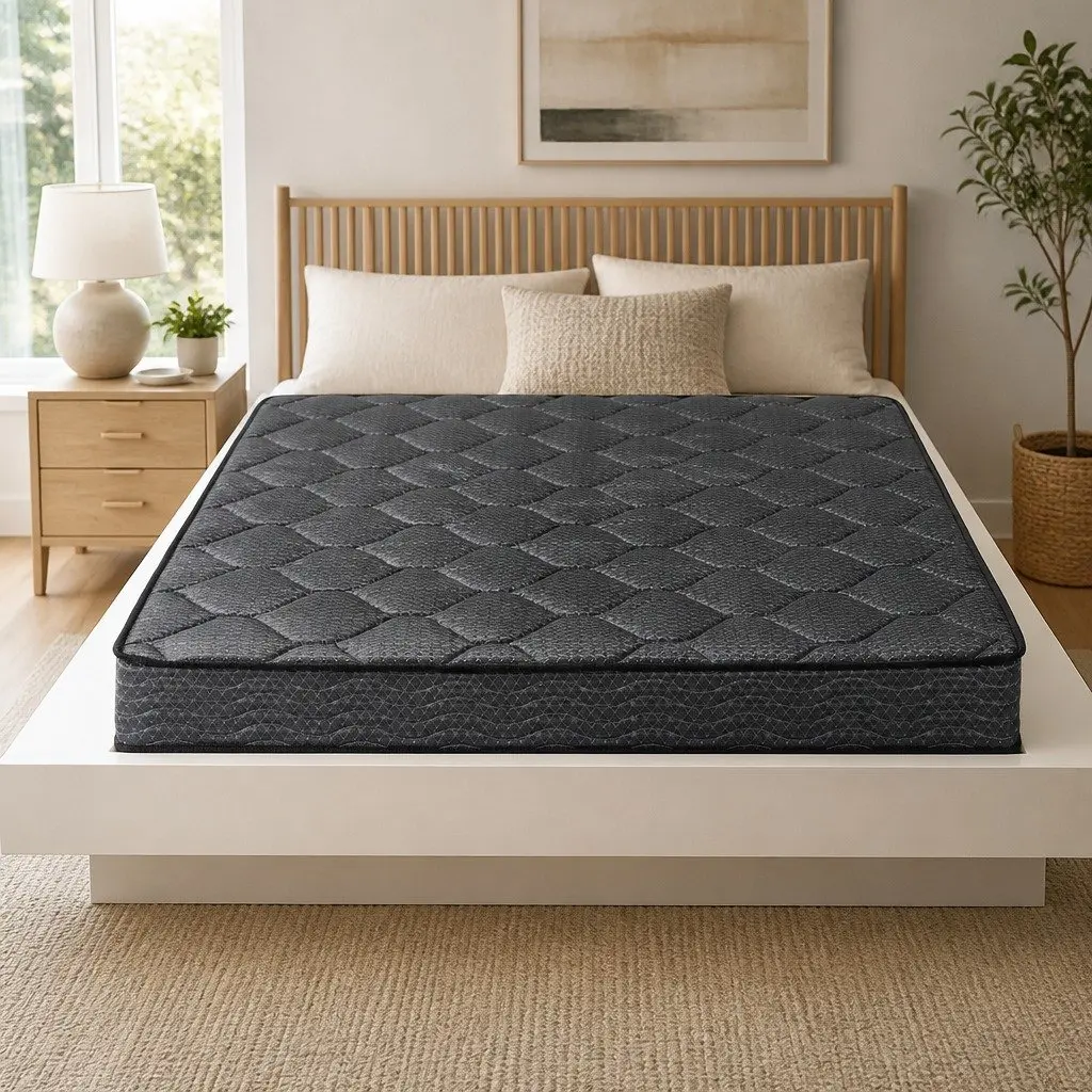 Double Mattress Tight Top Medium Firm 16cm Bonnell Spring Foam Grey