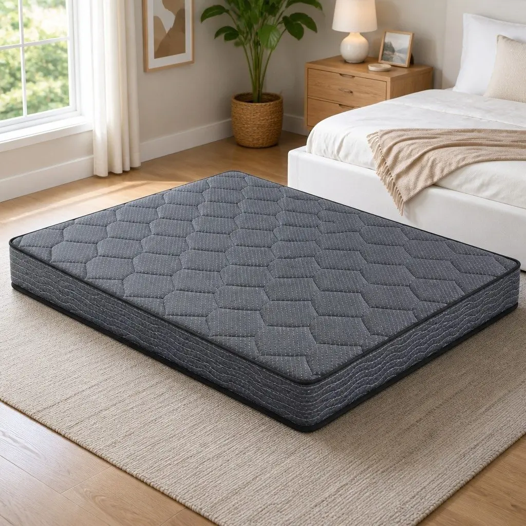 Double Mattress Tight Top Medium Firm 16cm Bonnell Spring Foam Grey