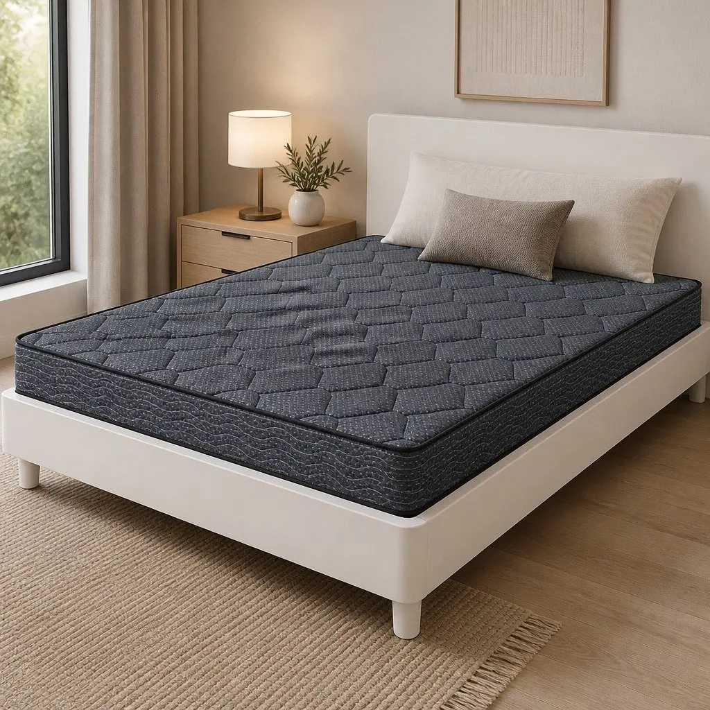 King Size Mattress Tight Top 16cm Medium Firm Bonnell Spring Grey