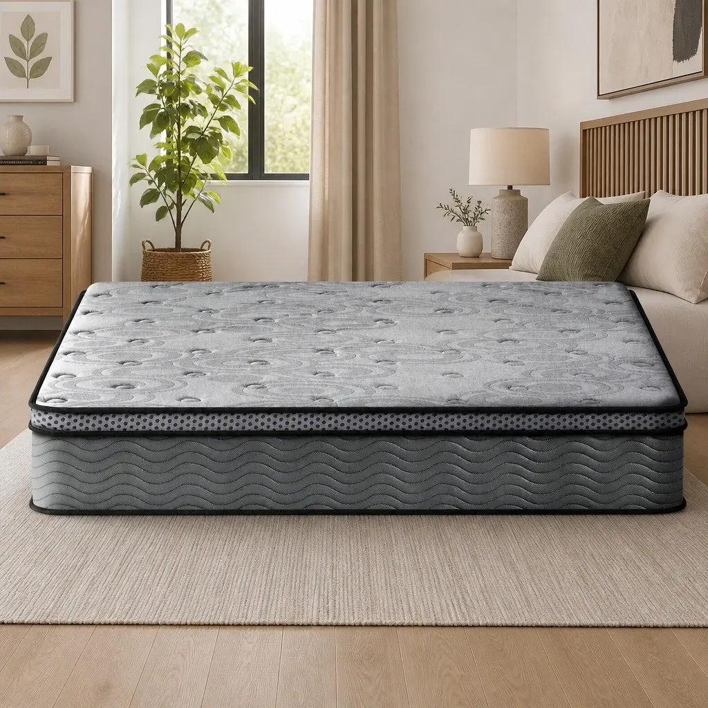 King Size Mattress 26cm Euro Top Medium Firm Pocket Spring Memory Foam Grey