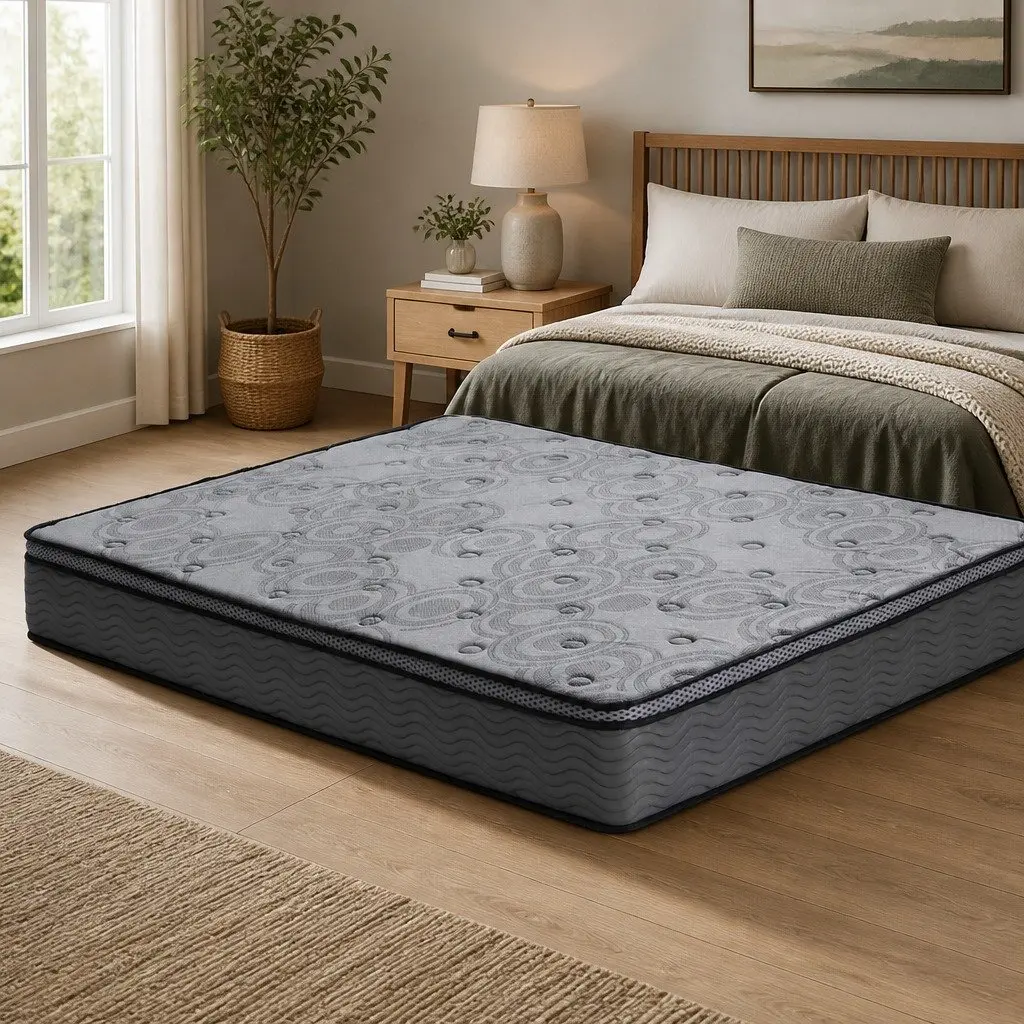 King Size Mattress 26cm Euro Top Medium Firm Pocket Spring Memory Foam Grey