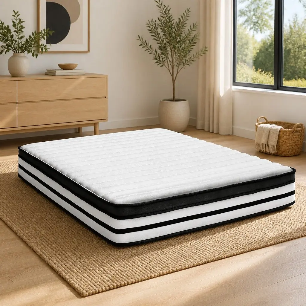 Queen Mattress Euro Top 27cm Pocket Spring Medium Firmness