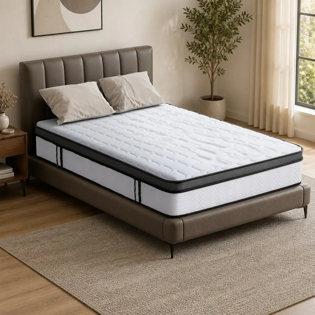 King Single Mattress Medium Firm 25cm Cool Gel Foam Bonnell Spring Support