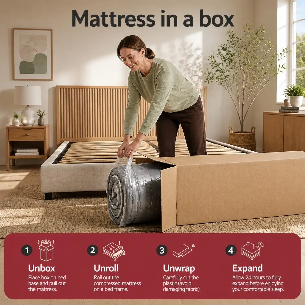Double Mattress Hybrid Pocket Spring 35cm Medium Firm Grey