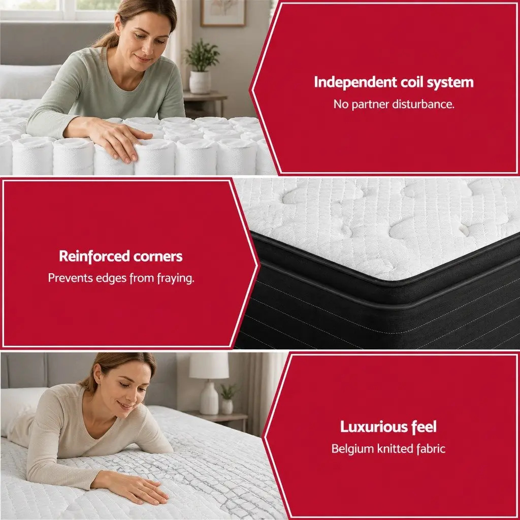 Double Mattress Extra Firm 32cm Pocket Spring Hypoallergenic Dust Mite Resistant
