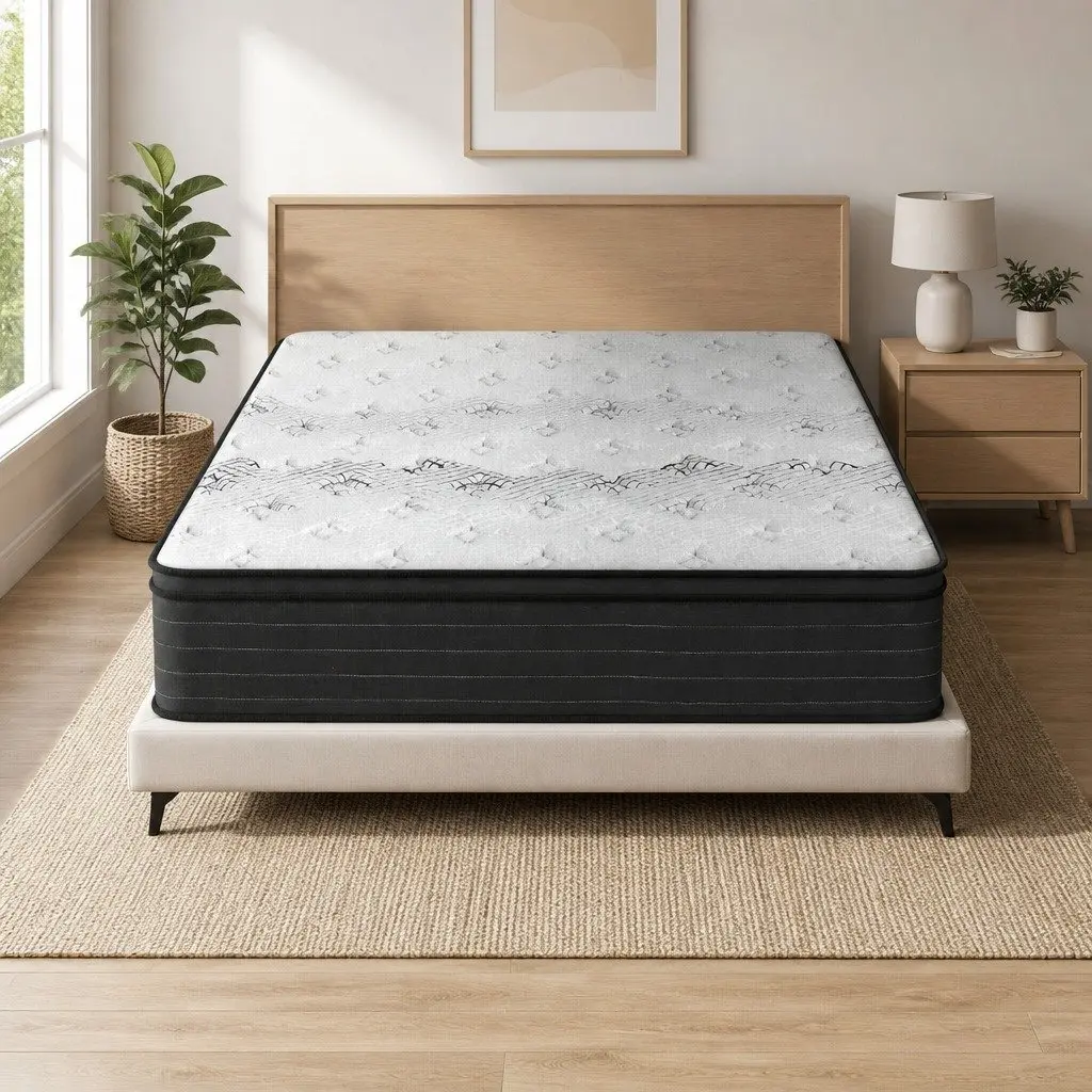Queen Mattress Extra Firm Support 32cm Pocket Spring Hypoallergenic
