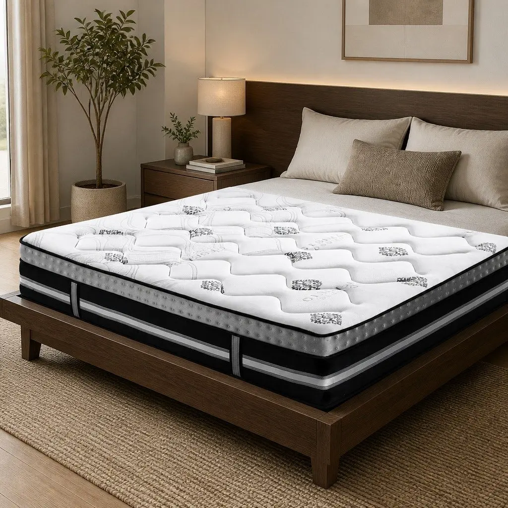 King Size Mattress Medium Firm 35cm Gel Memory Foam Pocket Spring Hybrid Bed in a Box