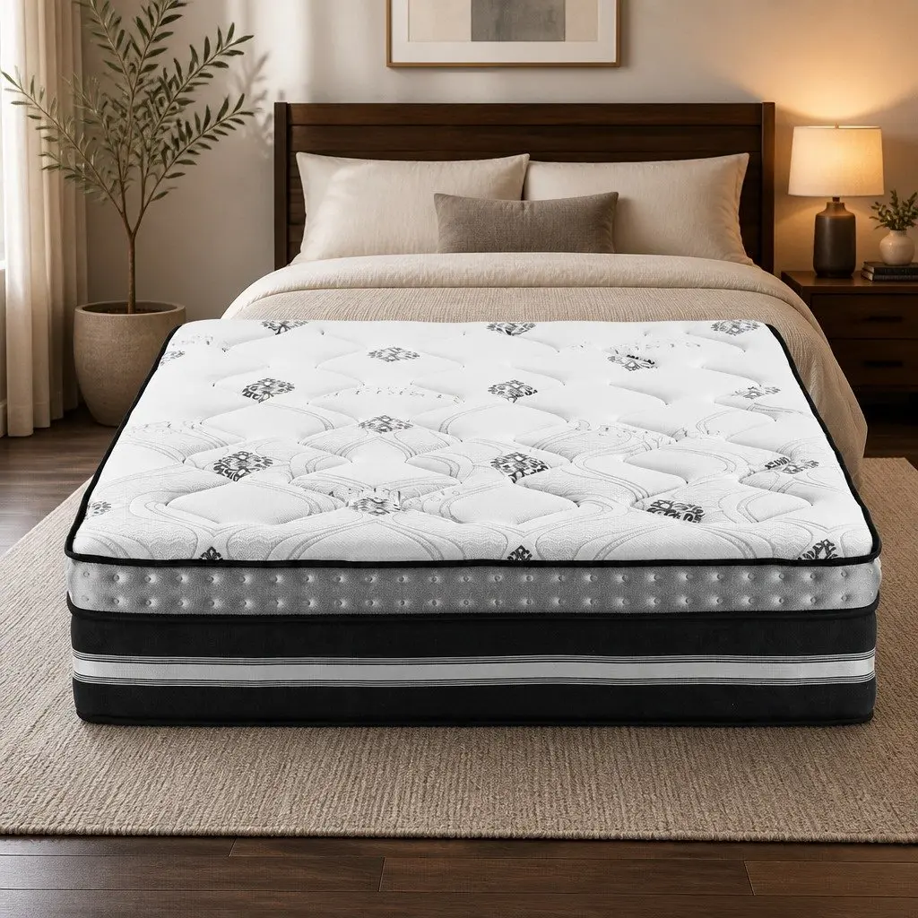 King Size Mattress Medium Firm 35cm Gel Memory Foam Pocket Spring Hybrid Bed in a Box