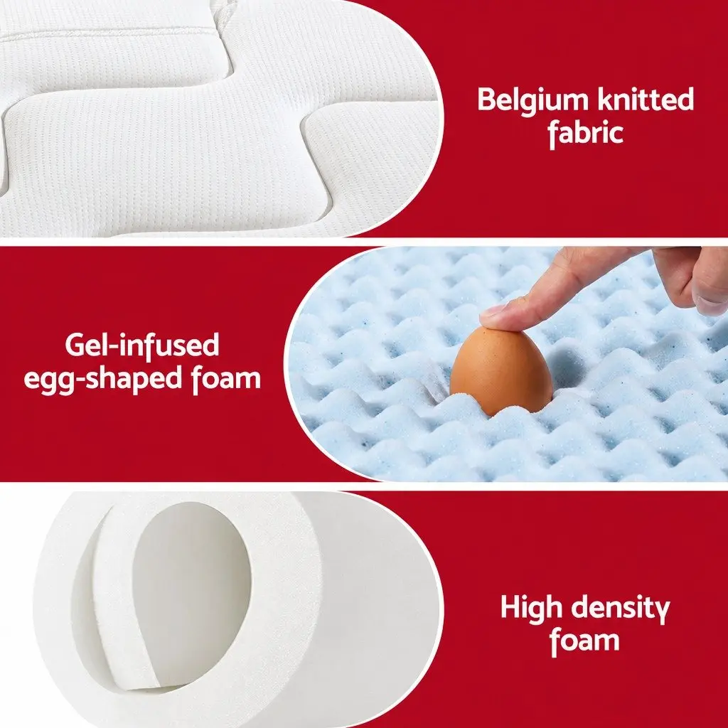 King Size Mattress Medium Firm 35cm Gel Memory Foam Pocket Spring Hybrid Bed in a Box