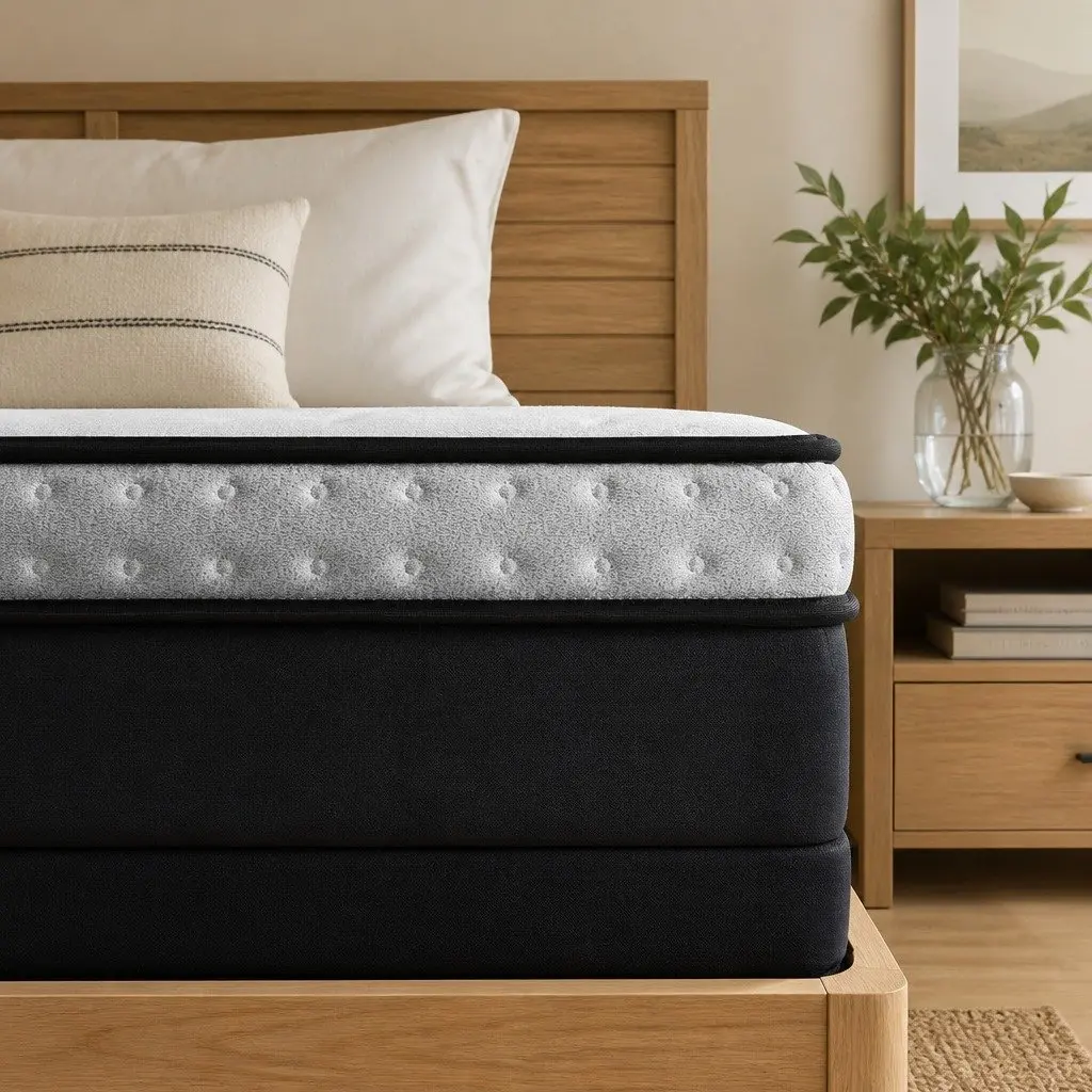 King Size Mattress Medium Firm 35cm Gel Memory Foam Pocket Spring Hybrid Bed in a Box