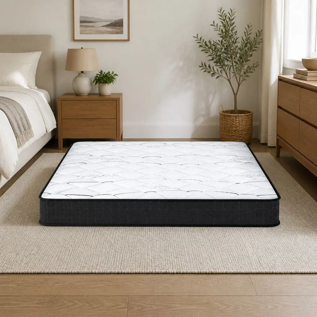 King Size Mattress Medium Firm 16cm Bonnell Spring Quilted Top Comfort