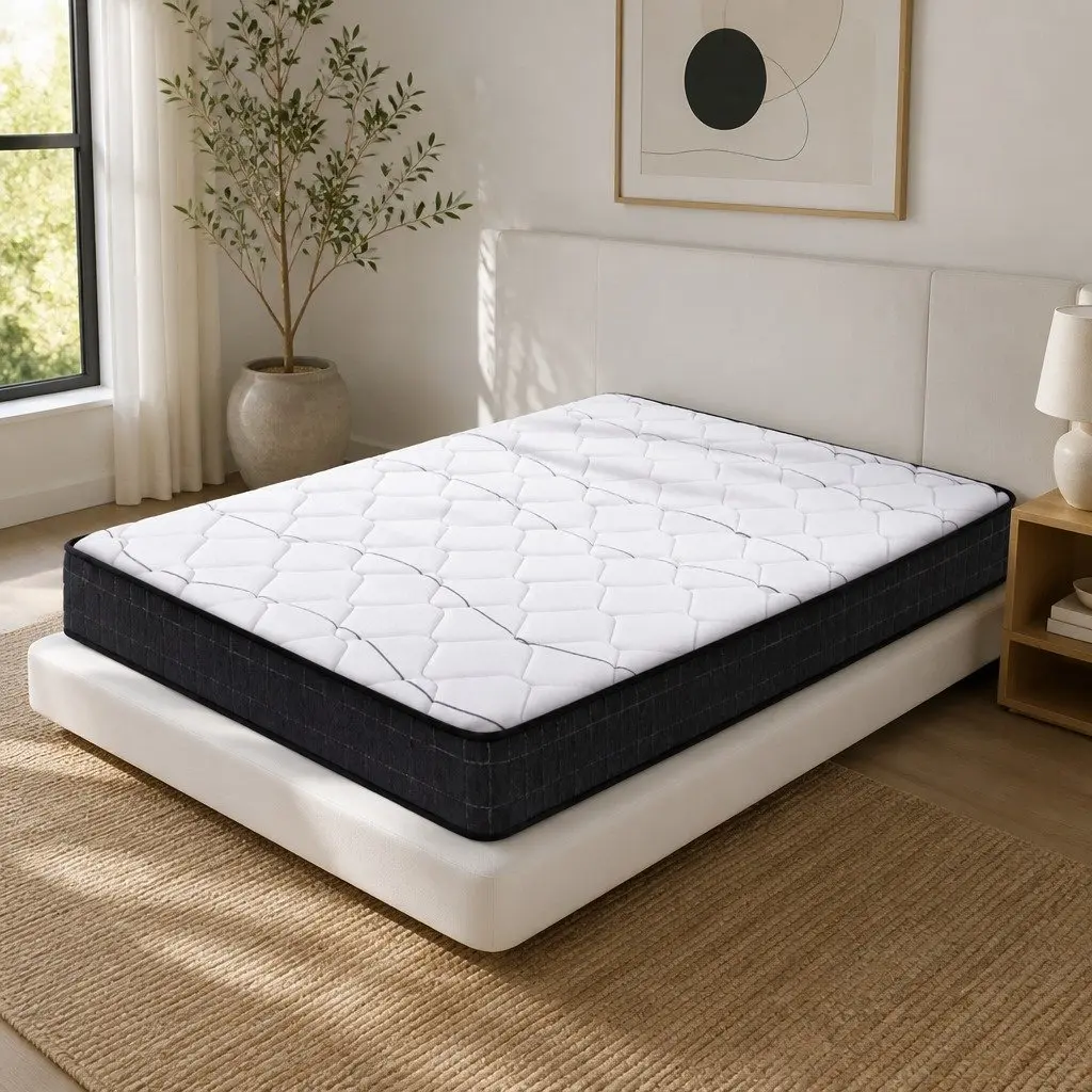 King Size Mattress Medium Firm 16cm Bonnell Spring Quilted Top Comfort