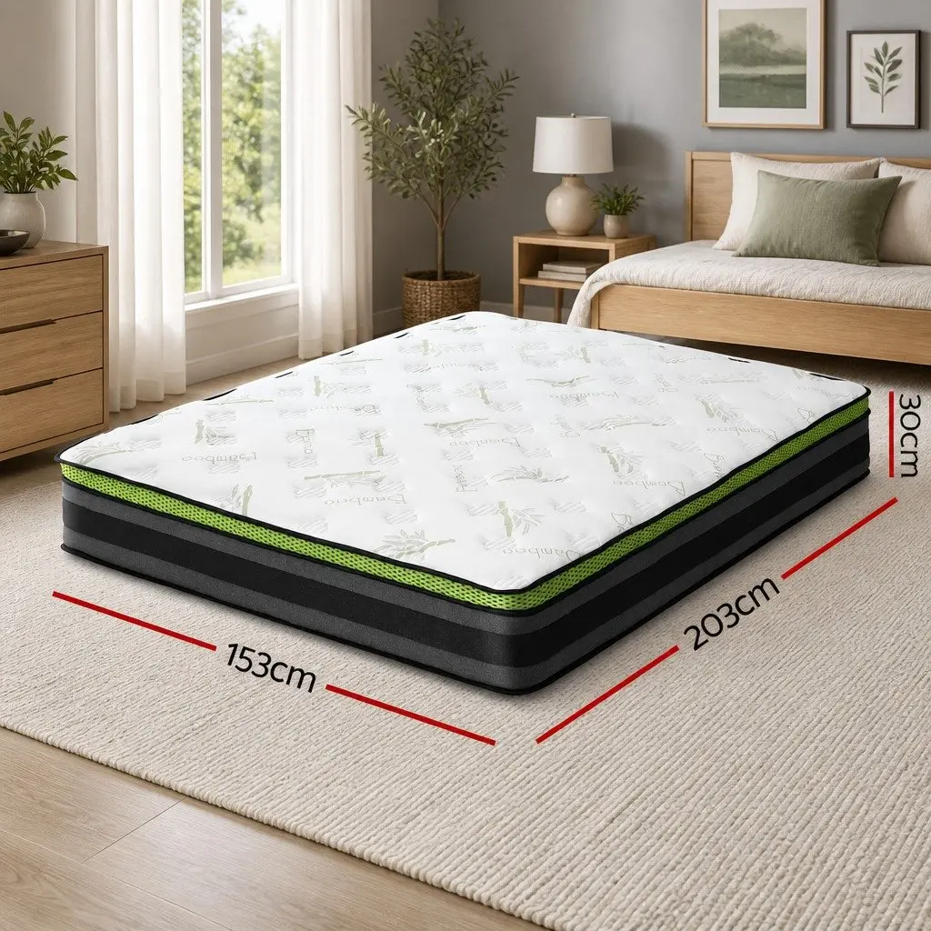 Queen Mattress 30cm Cool Gel Foam and Pocket Spring Comfort