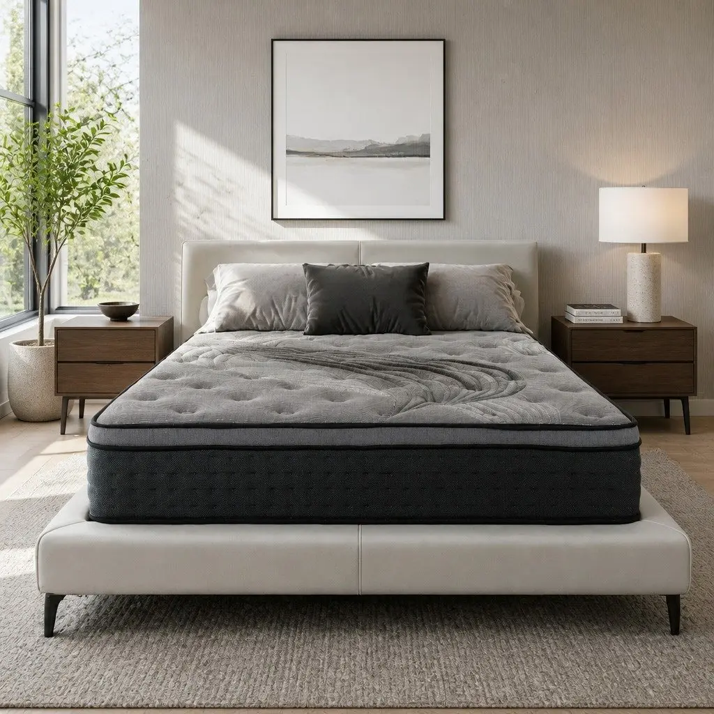 Double Mattress Euro Top 34cm Medium Firm Pocket Spring Bamboo Charcoal Cover