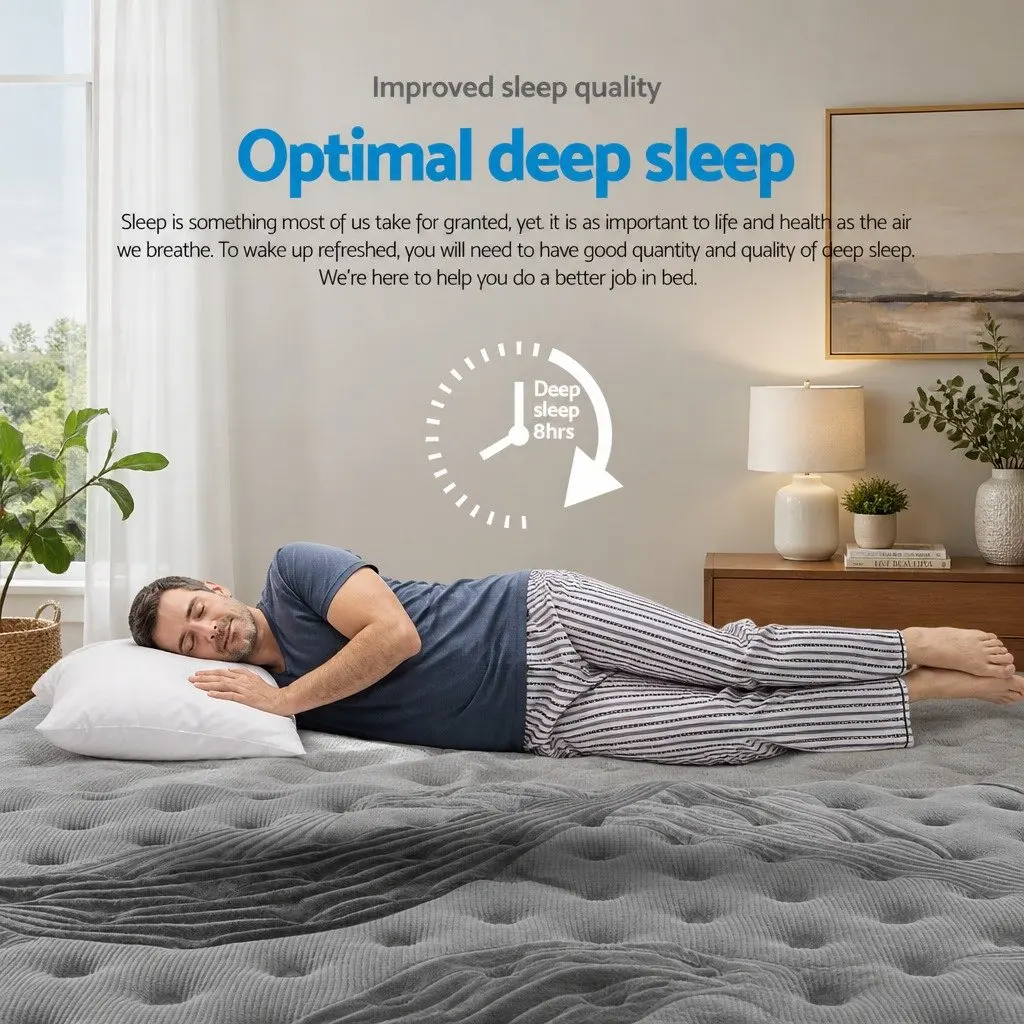 Double Mattress Euro Top 34cm Medium Firm Pocket Spring Bamboo Charcoal Cover