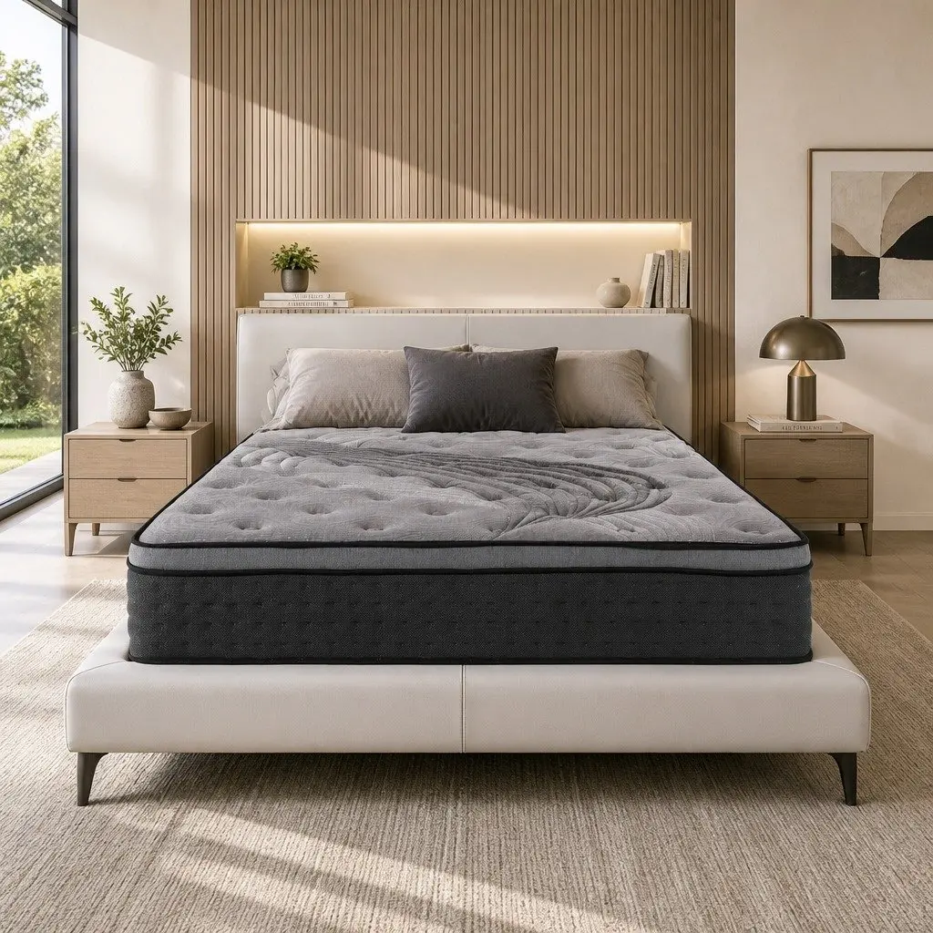 King Size Mattress Medium-Firm 34cm Bamboo Charcoal Pocket Spring Euro Top